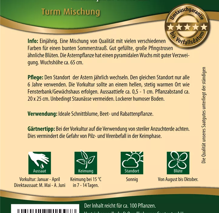 Astern Paeonien- Turm Mischung  Astern Paeonien- Turm Mischung