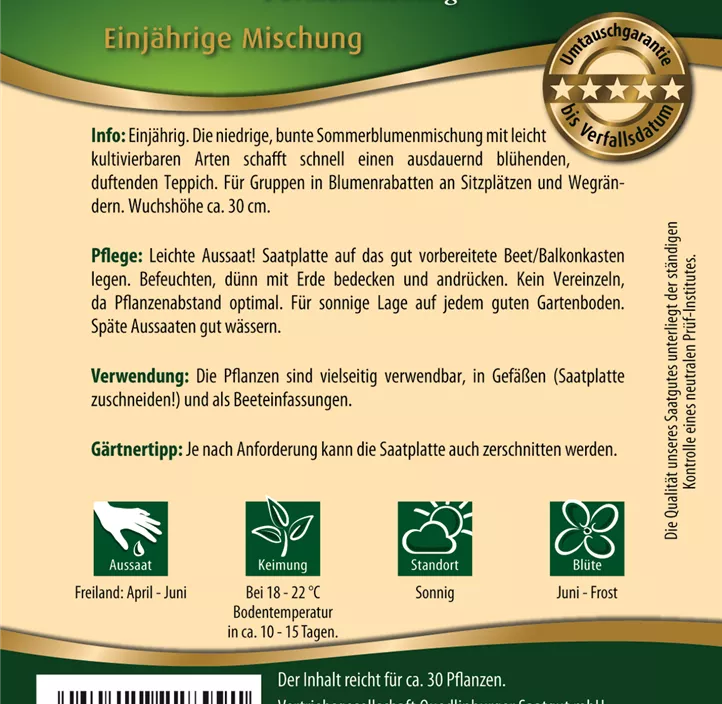 Bunter Blütenteppich Einjährige Mischung Bunter Blütenteppich Einjährige Mischung