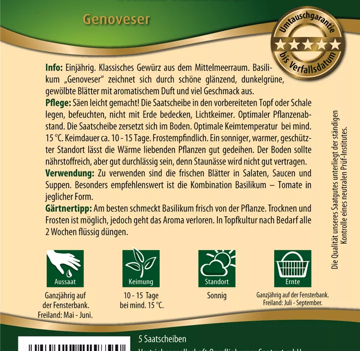 Basilikum Genoveser  Basilikum Genoveser