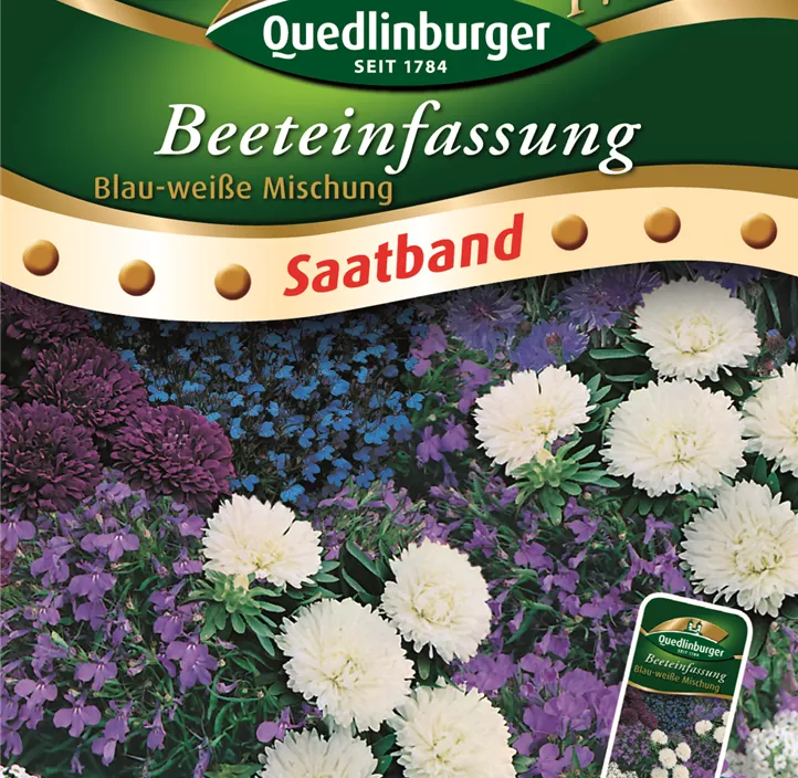 Beeteinfassung Blau-weiß Mischung