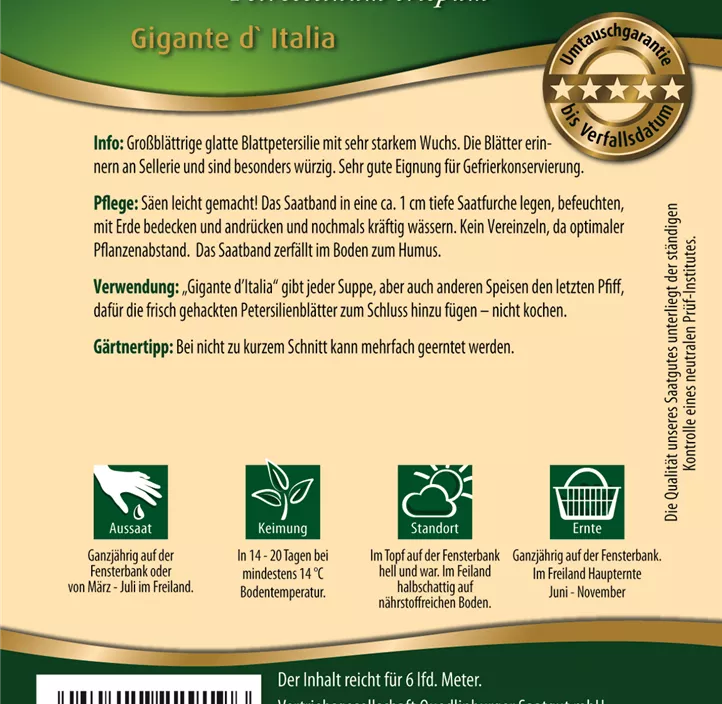 Petersilie Gigante d` Italia Petersilie Gigante d` Italia