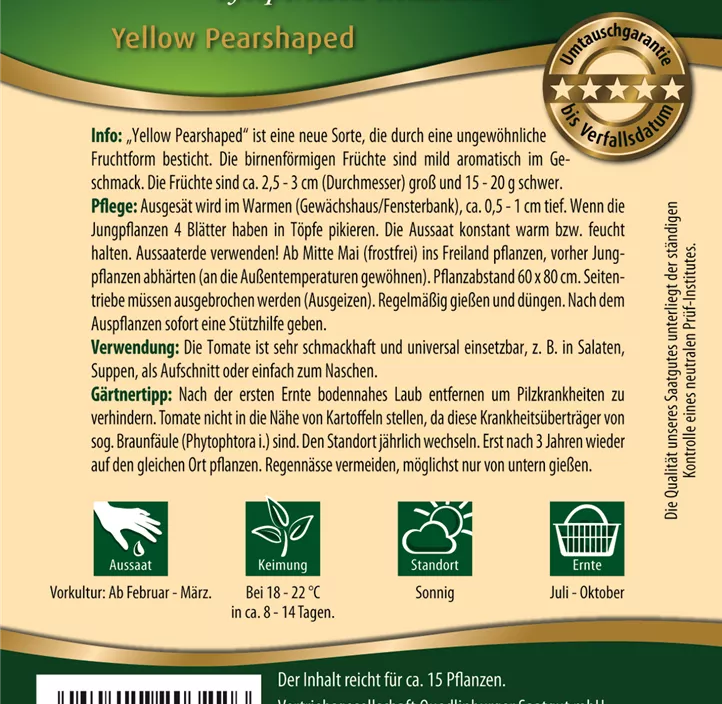 Tomate Yellow Pearshaped