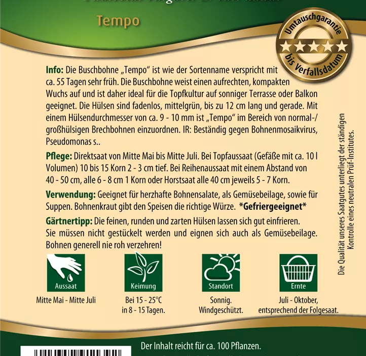 Topf-Buschbohne Tempo
