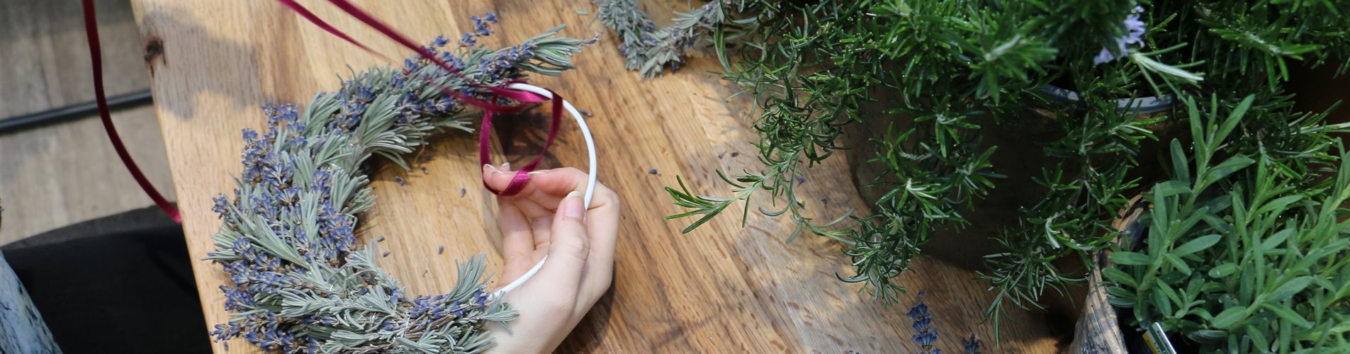 Basteln eines Lavendelkranzes
