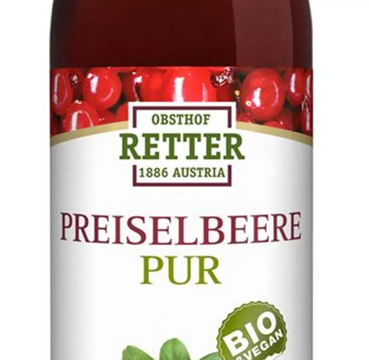 BIO Preiselbeer pur, 100% Direktsaft