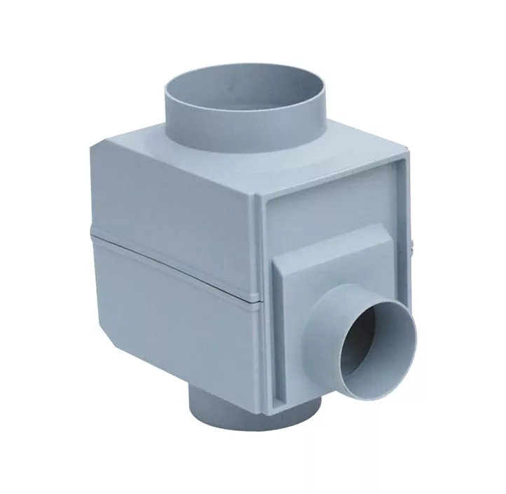 REGENDIEB DN 70-100, grau seitl. Abgang DN 70/50 u. 1 1/4''