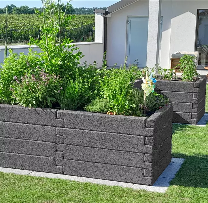 Holzbeton-Hochbeet rechteckig (Versandartikel)