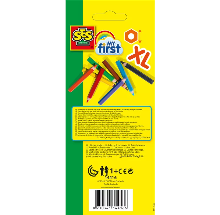 Dicke Buntstifte XL, 8 Farben