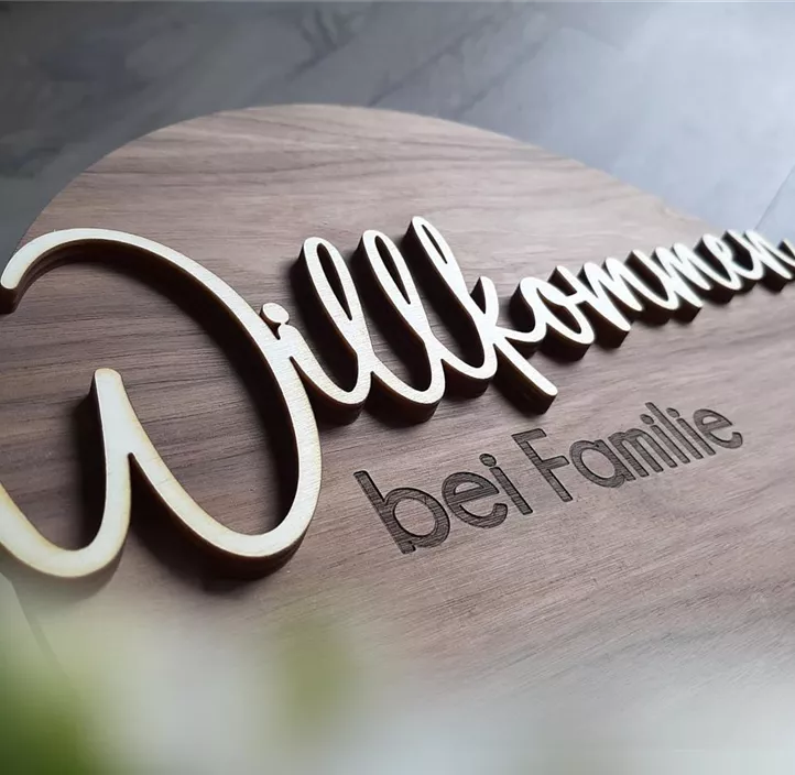 Personalisierbare Willkommen-Scheibe
