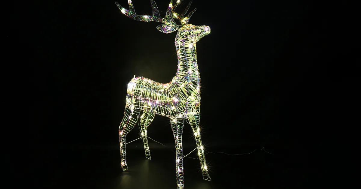 LED Hirsch Bling S mit Timer, warmweiß, 74 LED
