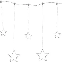 LED Lichtervorhang mit Sternen, 84 LEDs