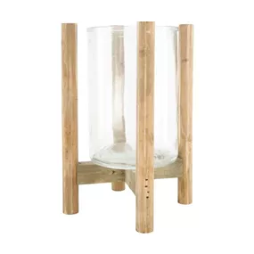 Laterne Historie Wood mit Glas