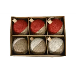 Christbaumkugel Jute 6er Box