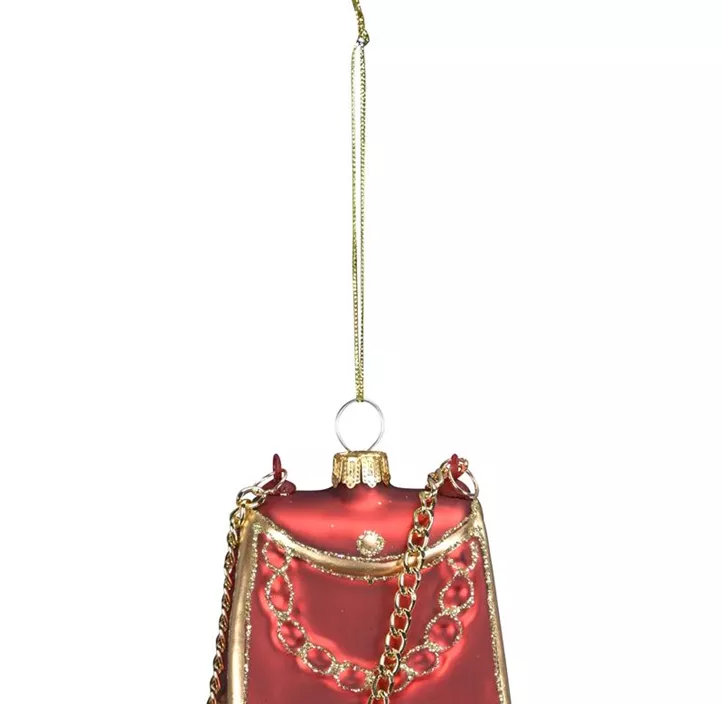 Glasfigur Tasche, rot