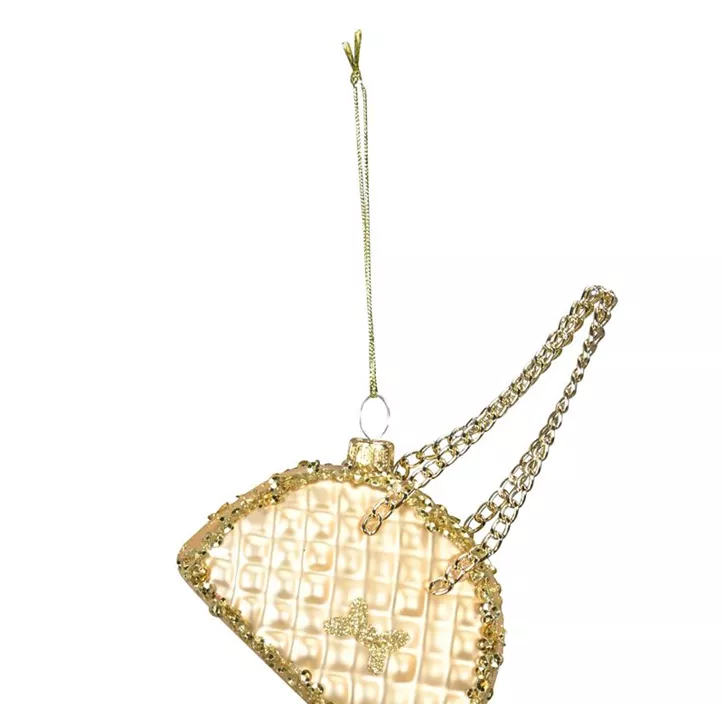 Glasfigur Tasche gold