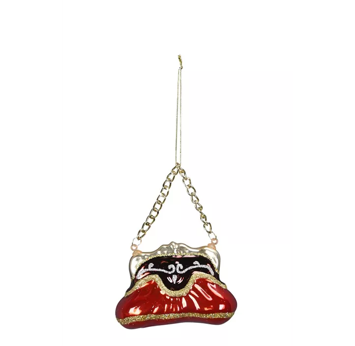 Glasfigur Tasche, schwarz-rot