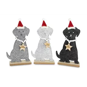 Hund mit Santamütze aus Filz