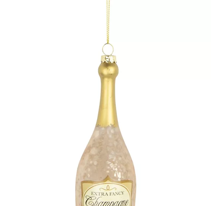 Glasfigur Sektflasche