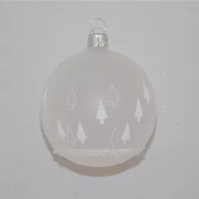 Glaskugel Bäume weiß-transparent