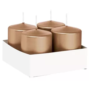 Flachkopfstumpenkerze 4er Pack