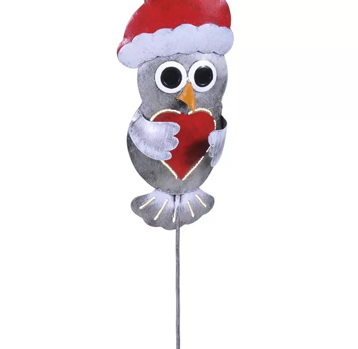 Gartenstecker Eule Weihnachten