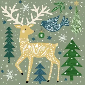Serviette Folk Deer Serviette Folk Deer