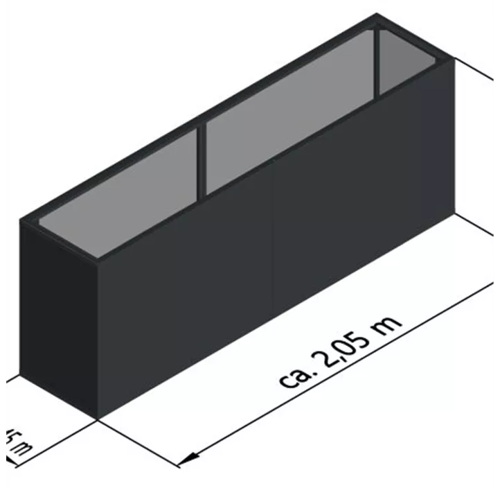 Aluminium-Hochbeet 210, 45er Tiefe