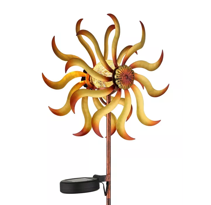 Solar-Steckleuchte Windmühle gold