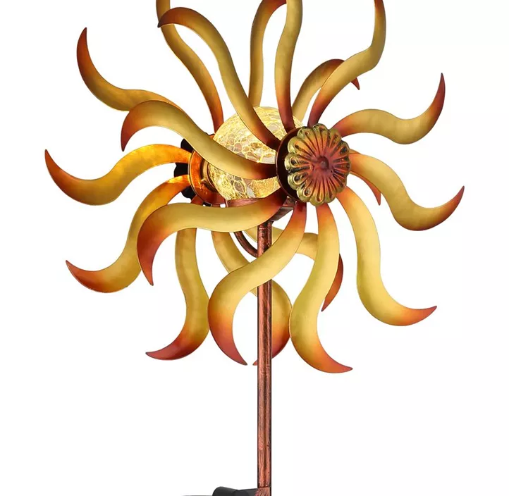 Solar-Steckleuchte Windmühle gold