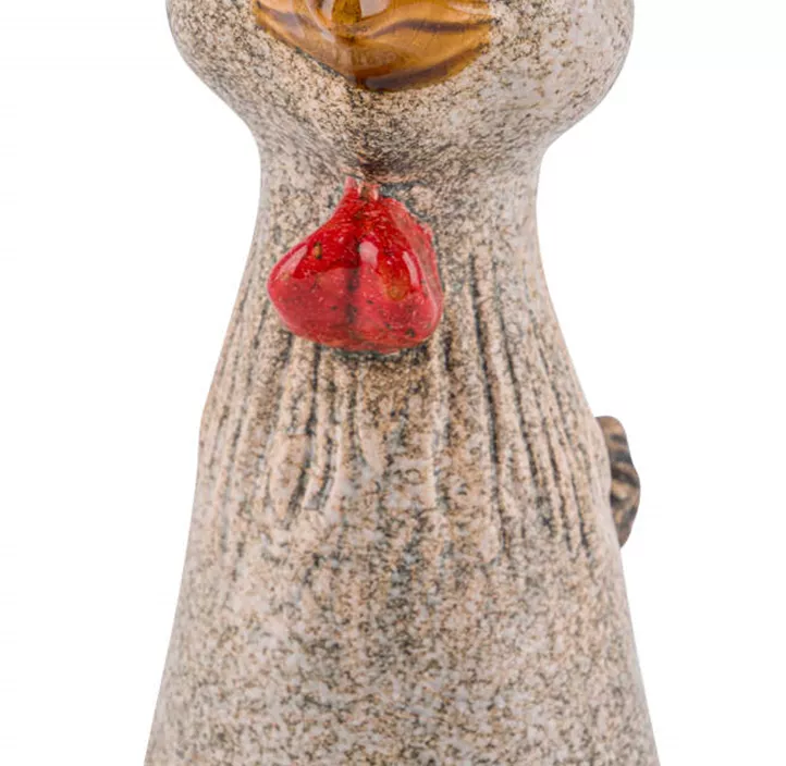 Steingut-Zaunhocker Huhn