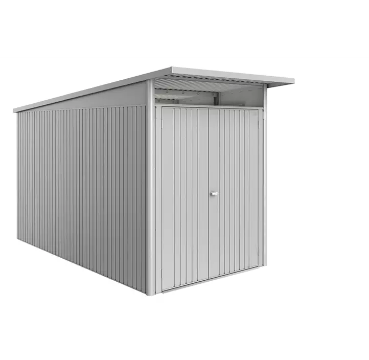 Gerätehaus AvantGarde ECO A4 silber mit Doppeltür