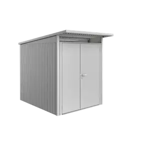 Gerätehaus AvantGarde A2 silber mit Doppeltür schmal