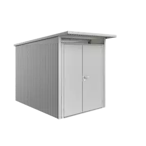 Gerätehaus AvantGarde A3 silber mit Doppeltür schmal