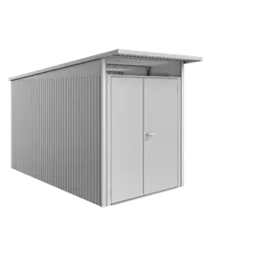 Gerätehaus AvantGarde A4 silber mit Doppeltür schmal