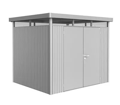 Gerätehaus HighLine H3 silber, Doppeltür