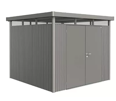 Gerätehaus HighLine H4 quarzgrau mit Doppeltür