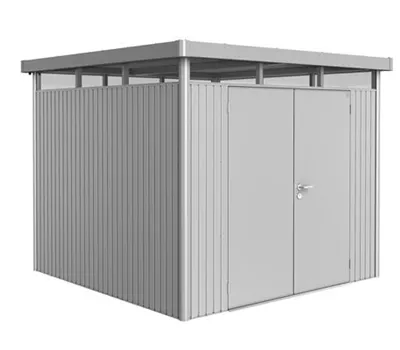 Gerätehaus HighLine H4 silber, Doppeltür