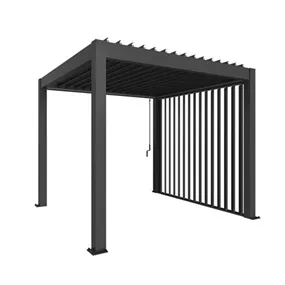 Lamellenseitenwand für Pergola 4m dunkelgrau