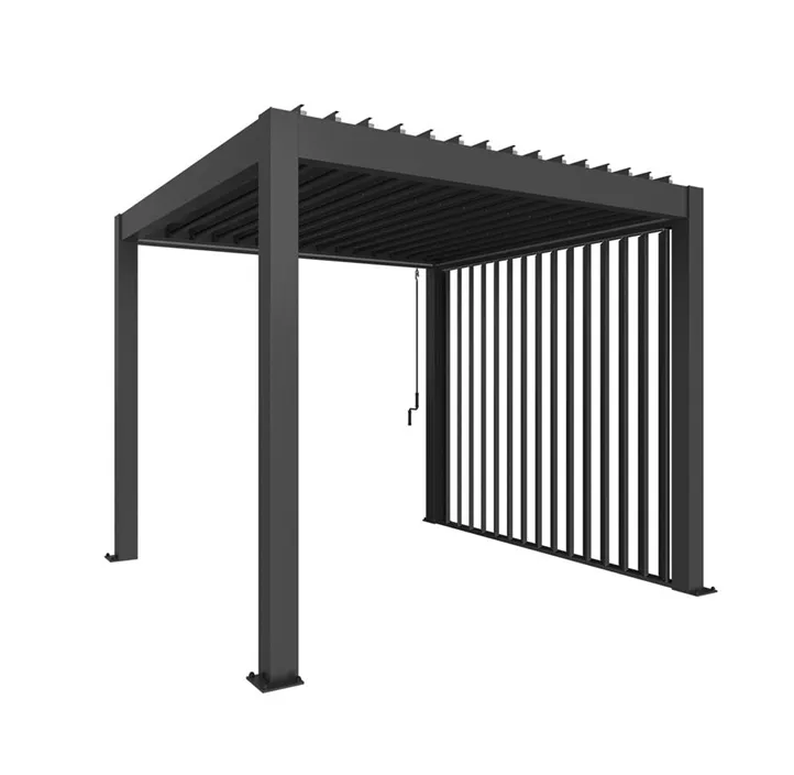 Lamellenseitenwand für Pergola 3m dunkelgrau