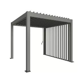 Lamellenseitenwand für Pergola 4m quarzgrau