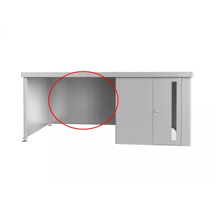 Rückwand für Seitendach für Gerätehaus Neo, silber