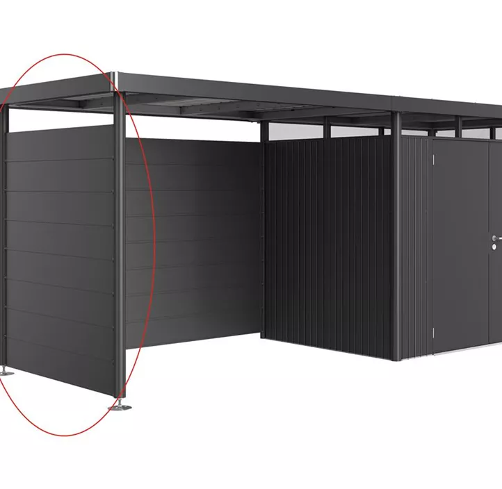 Seitenwand für Seitendach für Gerätehaus HighLine H2, dunkelgrau