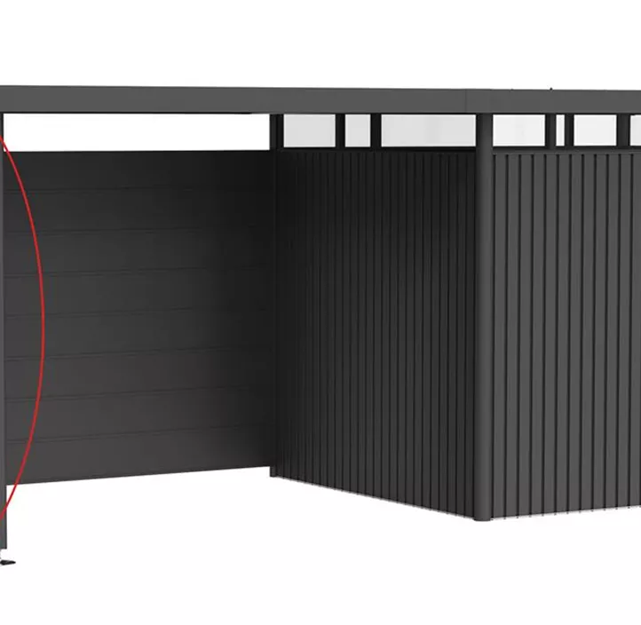 Seitenwand für Seitendach für Gerätehaus HighLine H3, dunkelgrau