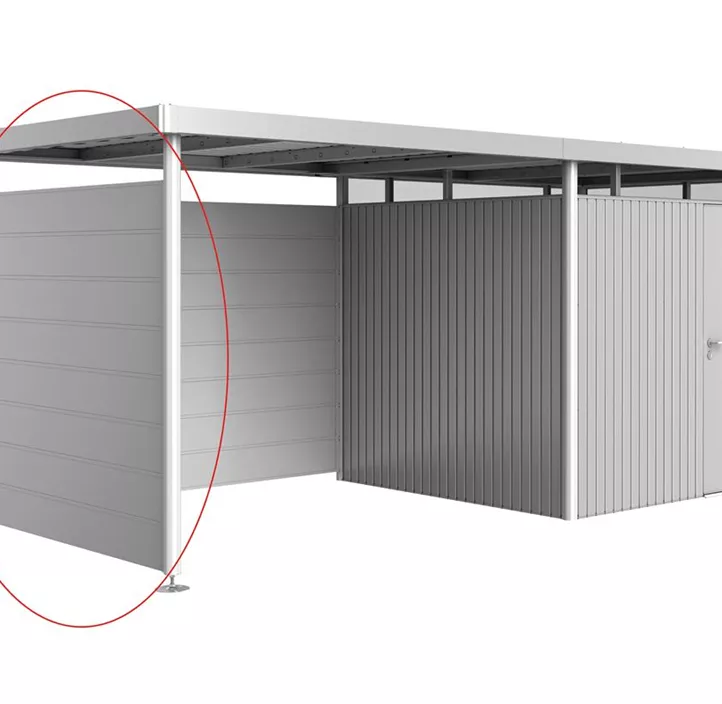 Seitenwand für Seitendach für Gerätehaus HighLine H3, silber