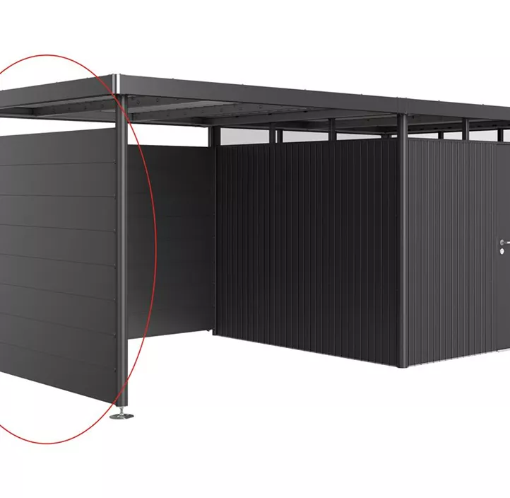 Seitenwand für Seitendach für Gerätehaus HighLine H4, dunkelgrau