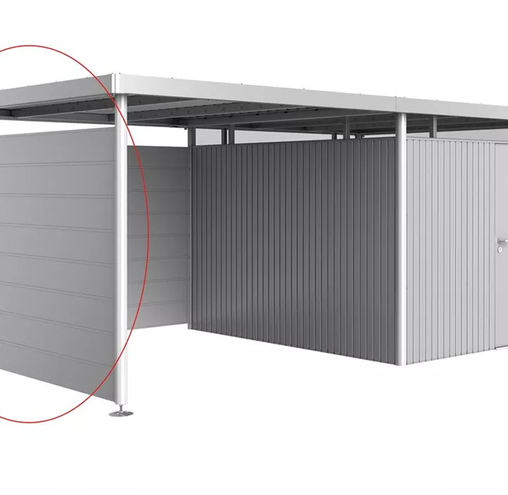 Seitenwand für Seitendach für Gerätehaus HighLine H5/H6, silber
