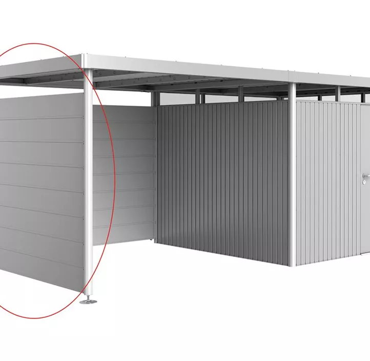 Seitenwand für Seitendach für Gerätehaus HighLine H4, silber