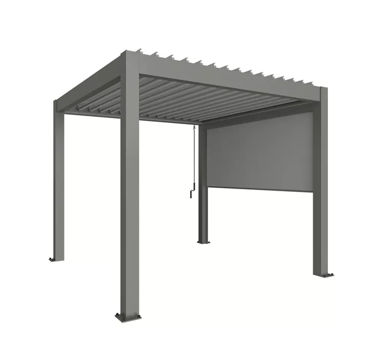 Sonnenschutzrollo für Pergola Gr. 4 m, quarzgrau