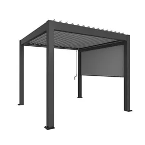 Sonnenschutzrollo für Pergola Gr. 4 m, dunkelgrau