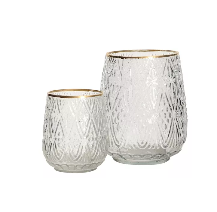 Windlicht aus Glas, bauchig